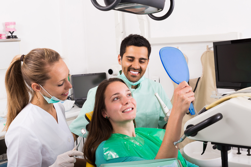 Woman in Dentists Chair